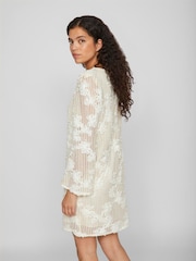 VILA Birch Long Sleeve Embroidered Dress - Image 2 of 4