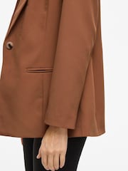 VILA Brown Tailored Straight Fit Blazer - Image 3 of 3