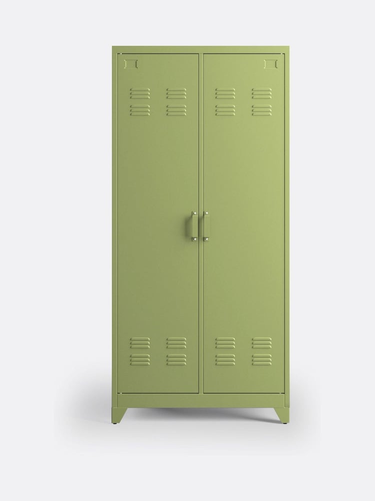La Redoute Intérieurs Khaki Green Hiba Industrial 2 Door Metal Storage Cabinet - Image 1 of 5