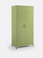 La Redoute Intérieurs Khaki Green Hiba Industrial 2 Door Metal Storage Cabinet - Image 2 of 5