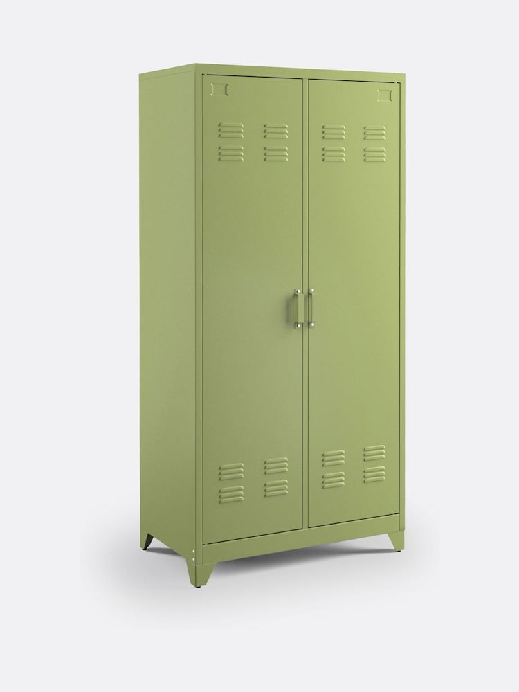 La Redoute Intérieurs Khaki Green Hiba Industrial 2 Door Metal Storage Cabinet - Image 2 of 5