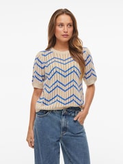 VILA Birch Short Sleeve Crew Neck Knitted Top - Image 1 of 4