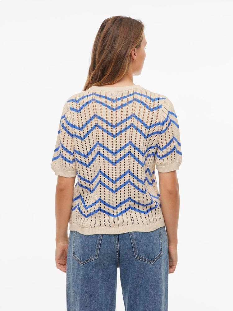 VILA Birch Short Sleeve Crew Neck Knitted Top - Image 2 of 4