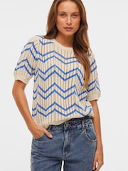 VILA Birch Short Sleeve Crew Neck Knitted Top - Image 3 of 4