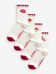 Cath Kidston Ecru Icons Cotton Socks 4 Pack - Image 1 of 7