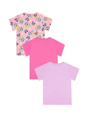 Character Pink Girls 100% Cotton T-Shirts 3 Pack - Image 2 of 6