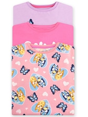 Character Pink Girls 100% Cotton T-Shirts 3 Pack - Image 6 of 6