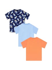 Character Blue Short Sleeve 100% Cotton T-Shirts 3 Pack - Image 2 of 6