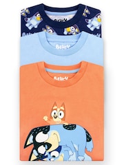 Character Blue Short Sleeve 100% Cotton T-Shirts 3 Pack - Image 6 of 6