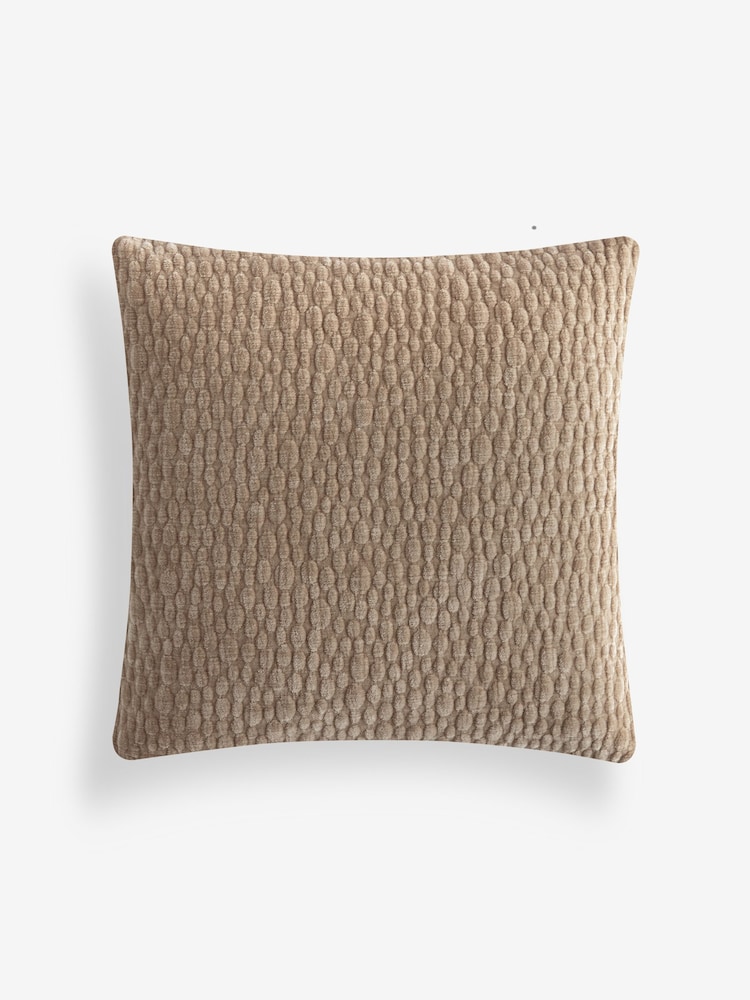 Natural 43 x 43cm Chenille Pebble Cushion - Image 1 of 2