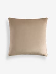 Dark Natural Matte Velvet Contrast Pipe 59 x 59cm Cushion - Image 3 of 4