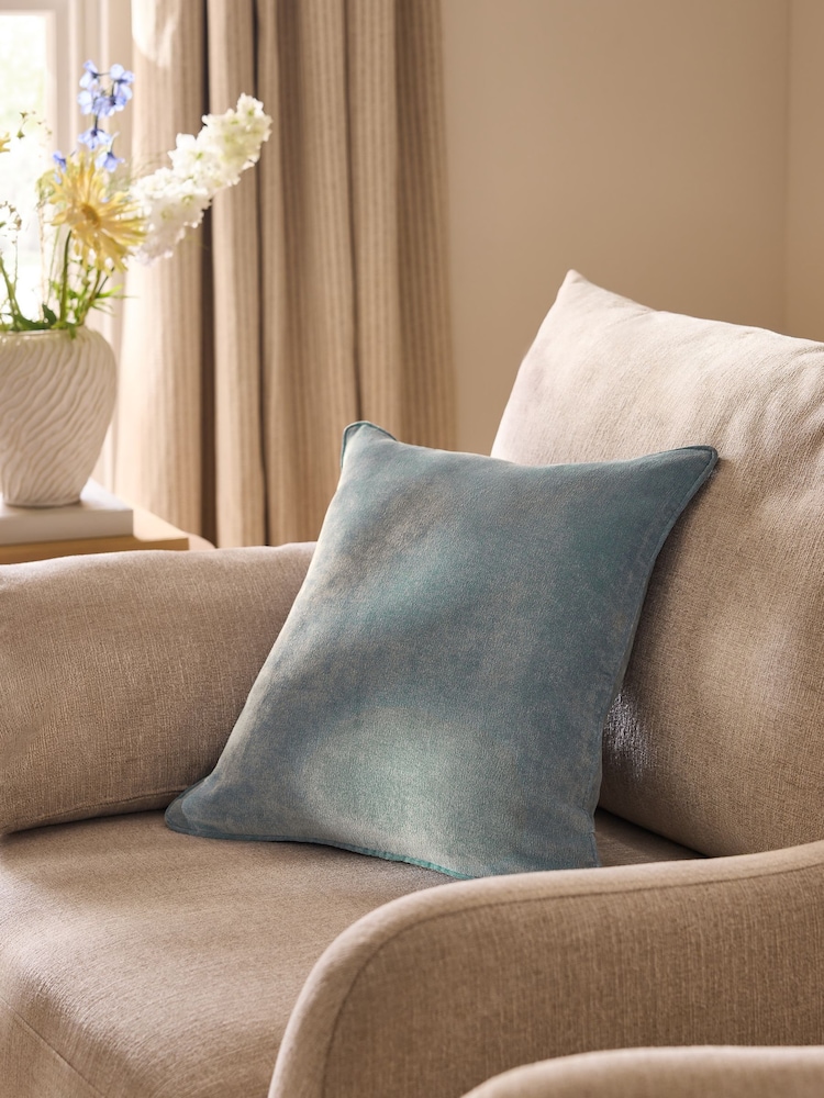 Blue Soft Velour Cushion - Image 1 of 4