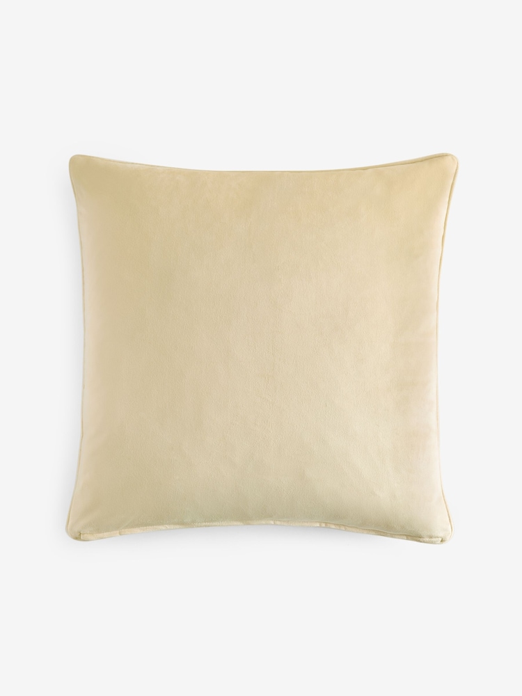 Butter Yellow 59 x 59cm Matte Velvet Cushion - Image 5 of 5 Butter Yellow 59 x 59cm Matte Velvet Cushion - Image 5 of 5