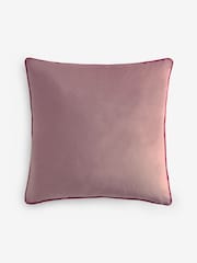 Pink Matte Velvet Contrast Pipe 59 x 59cm Cushion - Image 4 of 5
