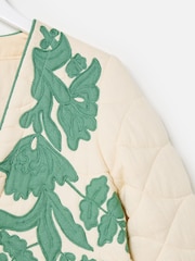 Jaqueta acolchoada com apliques florais Oliver Bonas e amarração frontal - Imagem 6 de 8