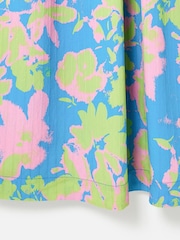 Oliver Bonas Blue Luminous Floral Print V-Neck Midi Dress - Image 3 of 7