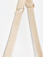 Oliver Bonas Cream Rectangular Granny Square Crochet Belt Bag - Image 5 of 6