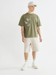 River Island Green Kyoto Studios Crane 100% Cotton T-Shirt - Image 1 of 4