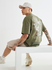 River Island Green Kyoto Studios Crane 100% Cotton T-Shirt - Image 3 of 4