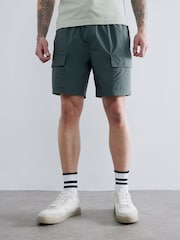 River Island Grey Stretch Skinny Cargo Shorts - Image 2 of 3