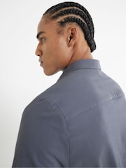 siva - River Island Muscle Fit Textured Shirt - Slika 3 iz 3