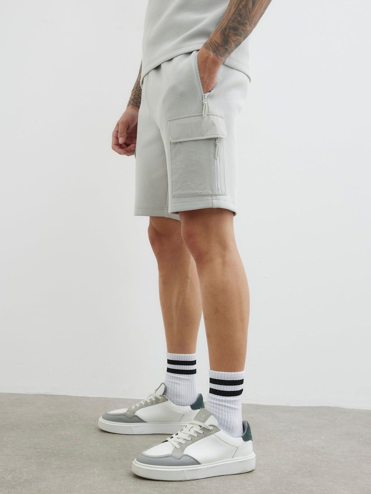 River Island Grey Slim Hybrid Nylon Shorts - Image 2 of 6 River Island Grey Slim Hybrid Nylon Shorts - Image 2 of 6