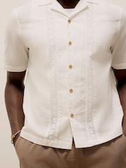 River Island White Crochet Tape 100% Cotton Shirt - Image 3 of 4