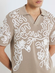 River Island Artisan Cornelli Knit Polo Shirt - Imagen 3 de 3