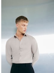 River Island Brown Slim Fit Formal Shirt - Image 2 of 3