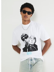 River Island White Oasis Band 100% Cotton T-Shirt - Image 2 of 7