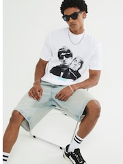 River Island White Oasis Band 100% Cotton T-Shirt - Image 3 of 7