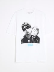 River Island White Oasis Band 100% Cotton T-Shirt - Image 6 of 7