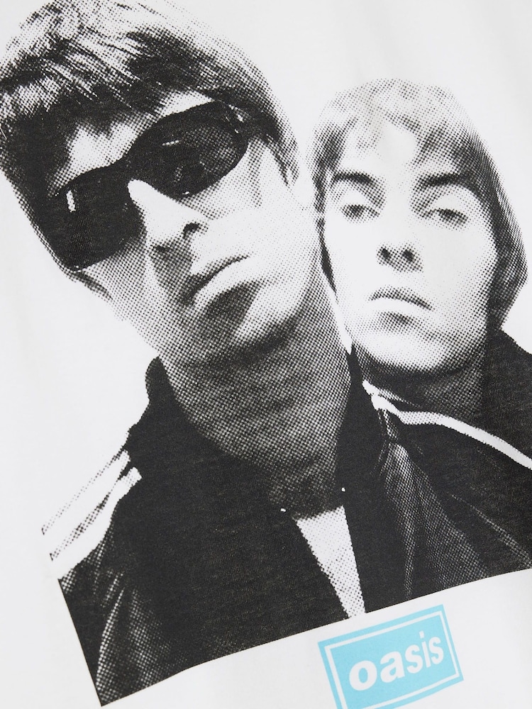 River Island White Oasis Band 100% Cotton T-Shirt - Image 7 of 7