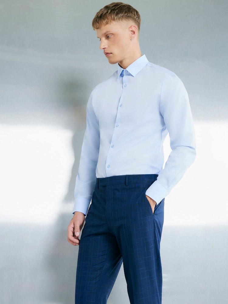 River Island Blue Slim Fit Formal Shirt - Image 3 of 3