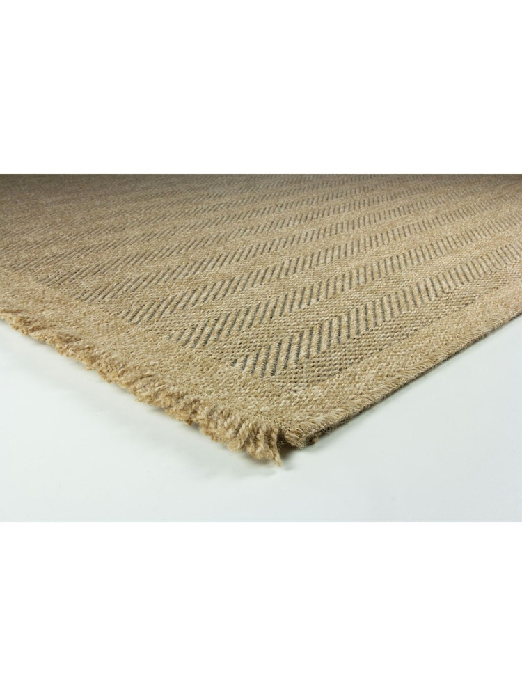Esselle Neutral Jute Effect Herringbone 120 x 170cm Rug - Image 2 of 5