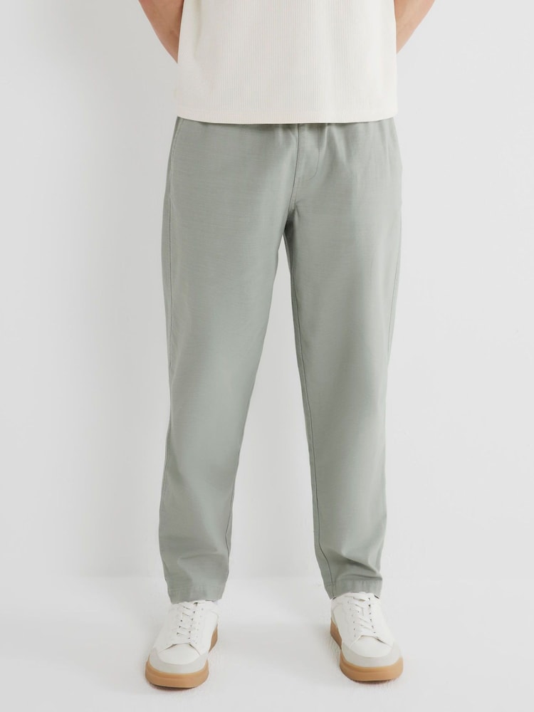 River Island Grey 100% Cotton Pull on Trousers - Image 1 of 6