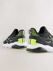 Black/Yellow Standard Fit (F) Elastic Lace Trainers - Image 6 of 7