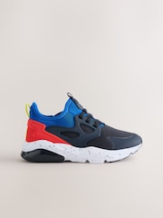 Navy Colourblock Standard Fit (F) Elastic Lace Trainers - Image 2 of 6