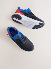 Navy Colourblock Standard Fit (F) Elastic Lace Trainers - Image 6 of 6