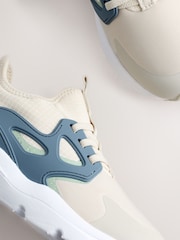 Neutral Colourblock Standard Fit (F) Elastic Lace Trainers - Image 7 of 8