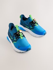 Blue Standard Fit (F) Minecraft Elastic Lace Trainers - Image 5 of 9