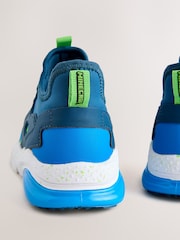 Blue Standard Fit (F) Minecraft Elastic Lace Trainers - Image 7 of 9
