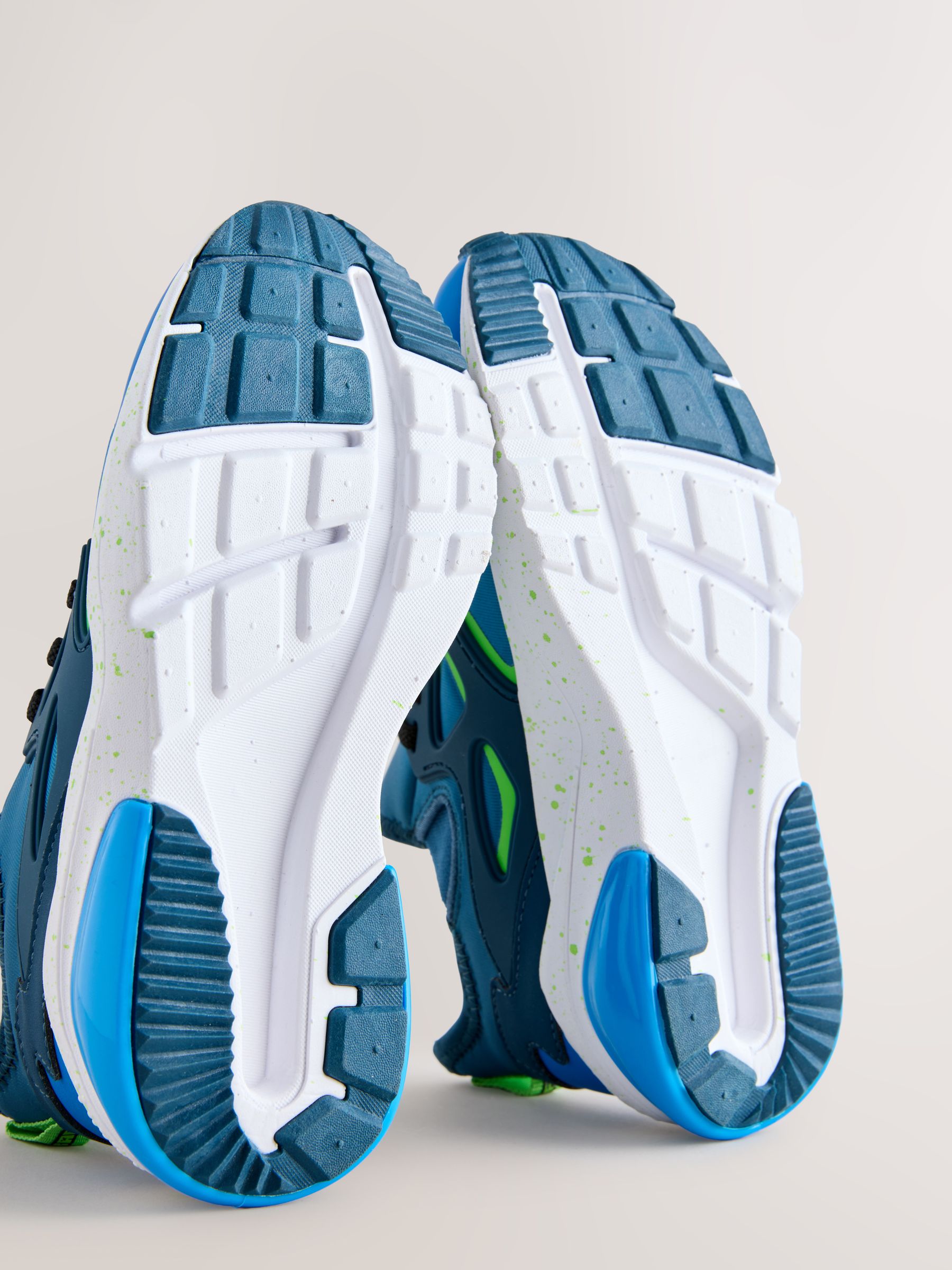 Buy Blue Standard Fit (F) Minecraft Elastic Lace Trainers from