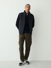 أسود - Regular Fit Premium Mid Weight Quarter Zip Neck Jumper - صورة 3 من 6