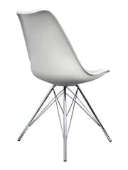 Fusion Living White Soho Plastic Dining Chairs Chrome Leg Set of 2 - Image 5 of 6