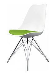Fusion Living Green Soho Plastic Dining Chair with Chrome Metal Legs - Image 2 of 6