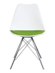 Fusion Living Green Soho Plastic Dining Chair with Chrome Metal Legs - Image 3 of 6