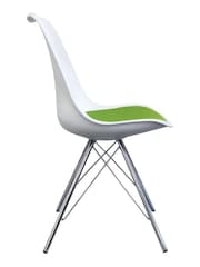 Fusion Living Green Soho Plastic Dining Chair with Chrome Metal Legs - Image 4 of 6