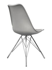 Fusion Living Light Grey Soho Plastic Dining Chair Chrome Leg Set of 2 - Image 1 of 6