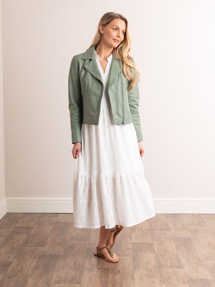Lakeland Leather Green Thornhill Leather Biker Jacket - Image 2 of 7